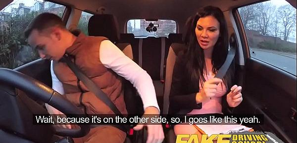  Fake Driving School exam failure ends in threesome double creampie